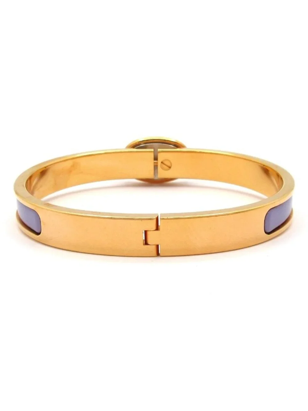 Hermes Bangle Mini Click Chaine D'ancre Pink Gold Purple Silver Bracelet